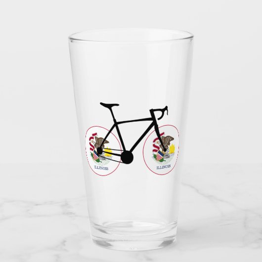 Verre Cyclisme sur le drapeau de l'Illinois (Devant)