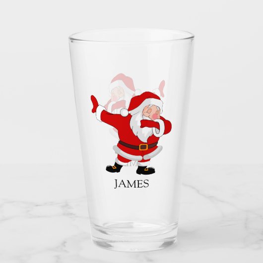 Verre Dabbing Santa Claus Noël Fête Nom de la cabine (Devant)
