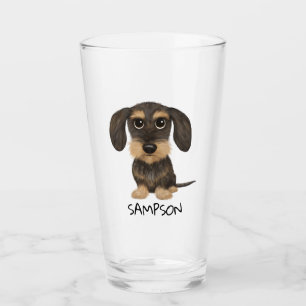 Verre Dachshund À poils durs Teckel de chien en carica
