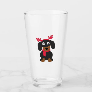 Verre Dachshund de Noël