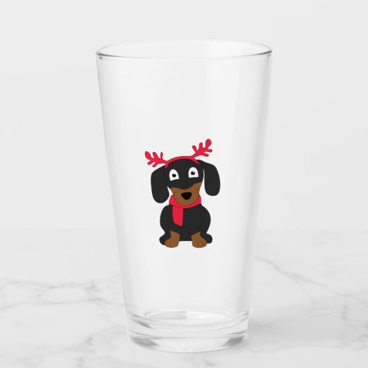 Verre Dachshund de Noël (Devant)
