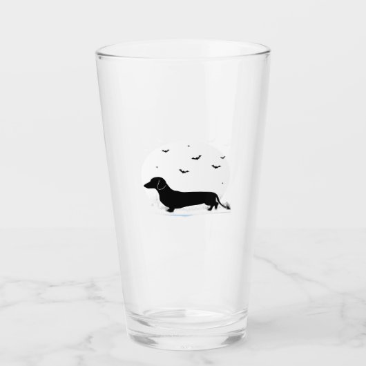 Verre Dachshund Dog � Halloween Moon Silhouette Classic (Devant)