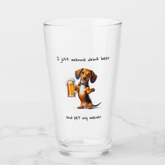 Verre Dachshund drôle (Devant)