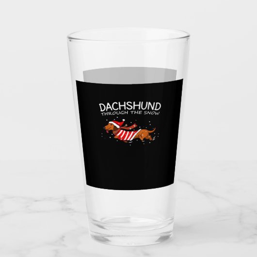 Verre Dachshund Through The Snow Funny Dog Christmas Cla (Devant)