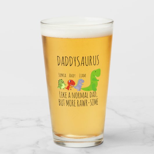 Verre Daddysaurus à rampe personnalisée (Devant (rempli))