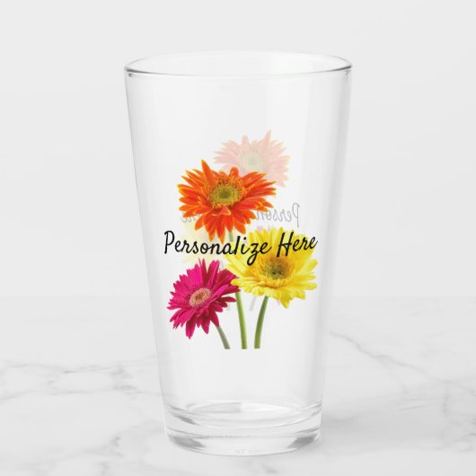 Verre Daisies Gerbera Nature (Dos)