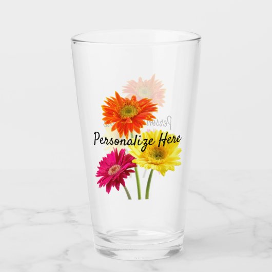 Verre Daisies Gerbera Nature     (Devant)