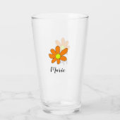 Verre Daisy abstrait jaune orange ajouter un nom de text (Dos)