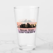 Verre Dallas TX Skyline Latitude et Longitude (Devant)