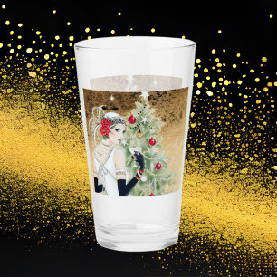 Verre Dame vintage rétro Art déco