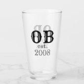 Verre d'anniversaire avec initiale de monogramme (Dos)