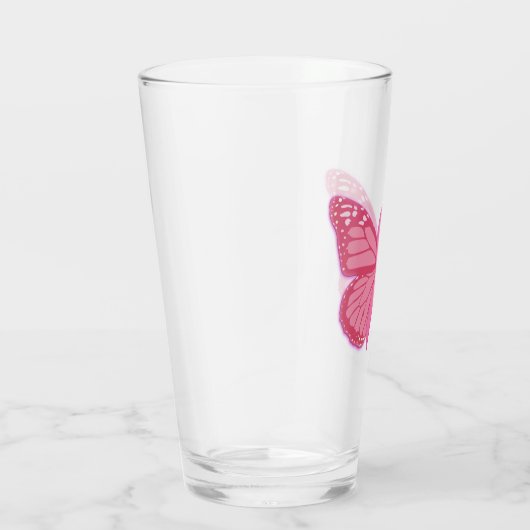 Verre Dans Le Papillon Rose (Droite)