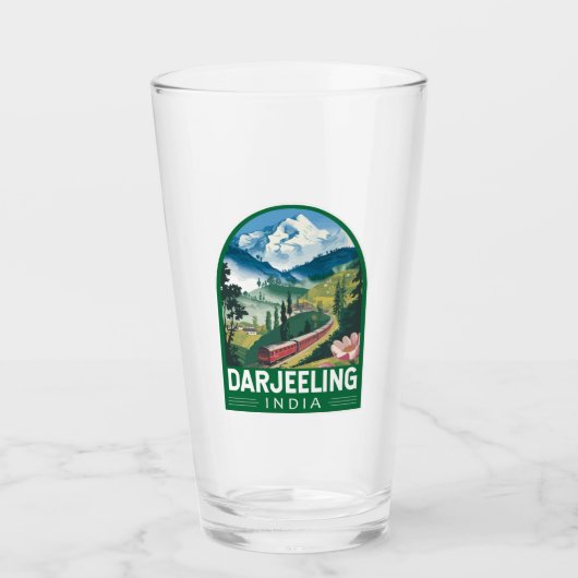 Verre Darjeeling Inde Travel Art Emblem (Devant)