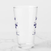 Verre Dark Blue Text Bachelor Party Glass Cup (Gauche)
