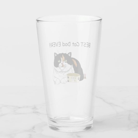 Verre Dat du père Calico Chat (Dos)