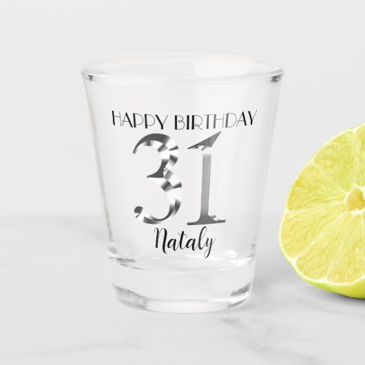 Verre de 31e anniversaire en argent métallique (Devant)