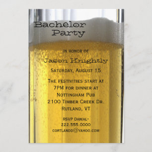 Verre de bière Bachelor Party Invitation