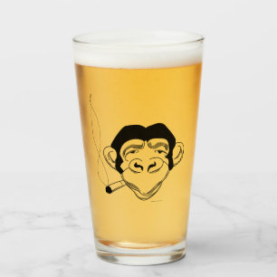 Verre De Bière Chimp Fumant Iconique