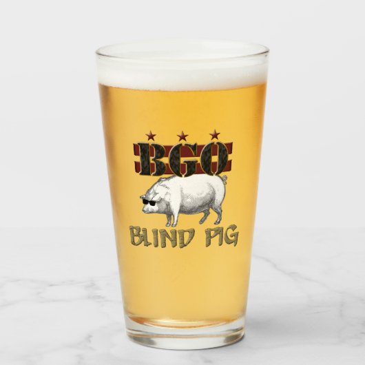 Verre de bière de cochon aveugle BGO (Devant (rempli))