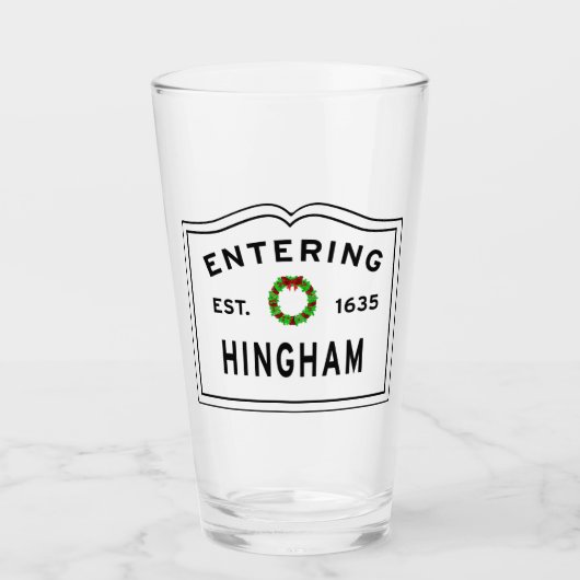 Verre de bière de Noël de Hingham (Devant)