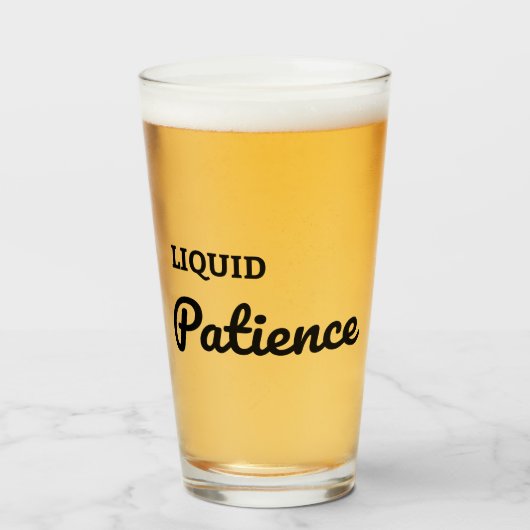 Verre de bière de Patience Liquide - Citation de b (Devant (rempli))