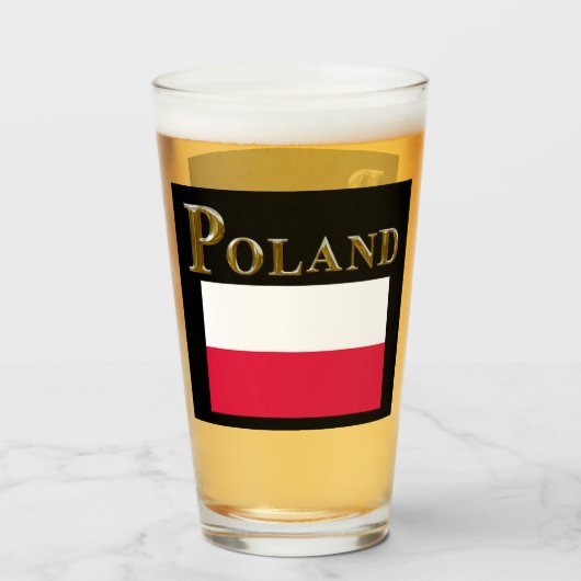 VERRE DE BIÈRE DE POLOGNE (Devant (rempli))