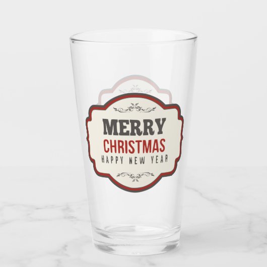 Verre de bière démodé de Noël (Devant)