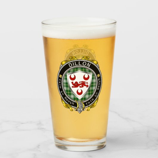 Verre de bière Dillon Irish Shield (Devant (rempli))