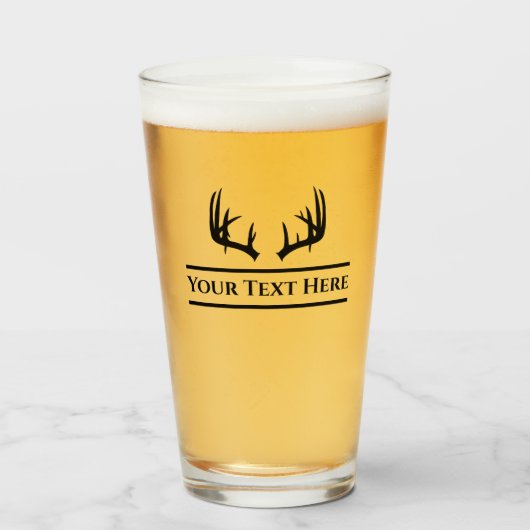Verre de bière fait sur commande de chasse de (Devant (rempli))