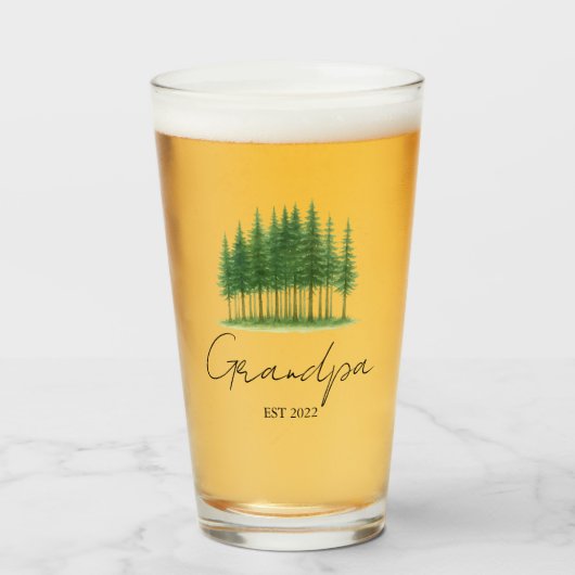 Verre de bière grand-père personnalisé - Année de  (Devant (rempli))