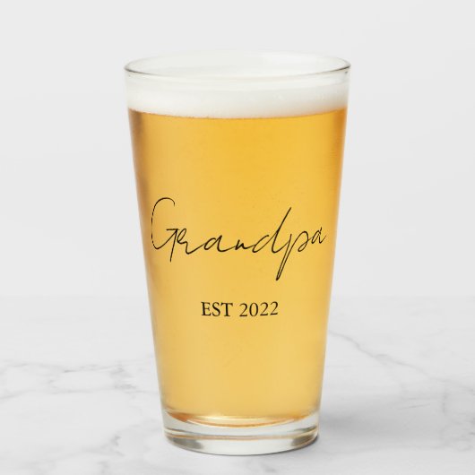 Verre de bière grand-père personnalisé - Année de  (Devant (rempli))