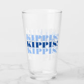 Verre de bière Kippis bleu et blanc (Dos)