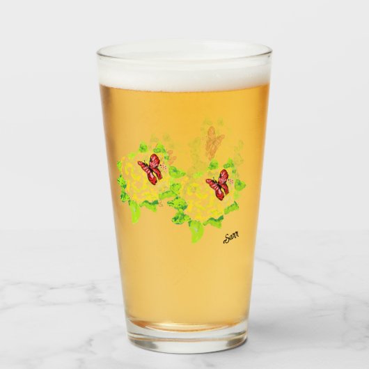 Verre De Bière : La Chance Du Papillon (Dos (rempli))