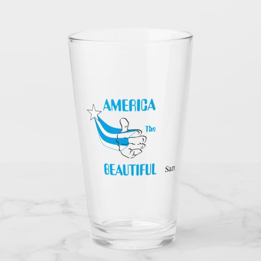 Verre de bière : L'Amérique Le Beau (Devant)