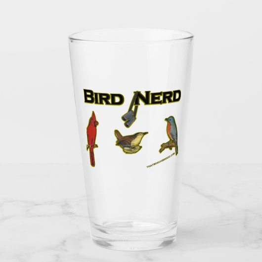 Verre de bière Nerd pour les oiseaux (Devant)