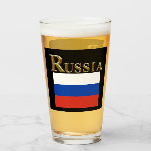VERRE DE BIÈRE RUSSE (Devant (rempli))