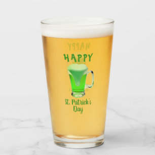 Verre de bière verte Joyeuse Saint Patrick`s day