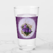 Verre de boisson à motifs floraux violets (Dos)
