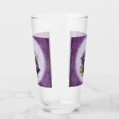 Verre de boisson à motifs floraux violets (Gauche)