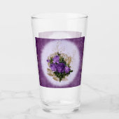 Verre de boisson à motifs floraux violets (Devant)