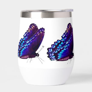 Verre de boisson isolée à papillon pourpre