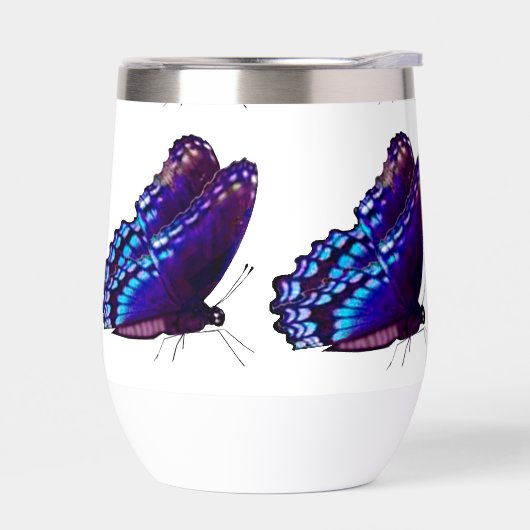 Verre de boisson isolée à papillon pourpre (Gauche)