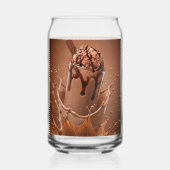 Verre de café glacé avec éclaboussure de chocolat (Recto)