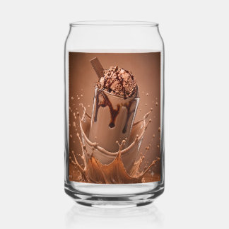 Verre de café glacé avec éclaboussure de chocolat