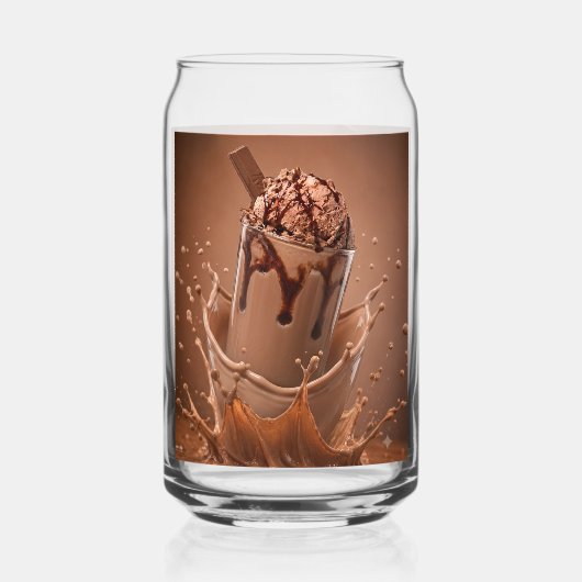 Verre de café glacé avec éclaboussure de chocolat (Verso)