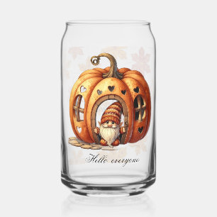 Verre de Canette de Maison de Citrouille de Gnome