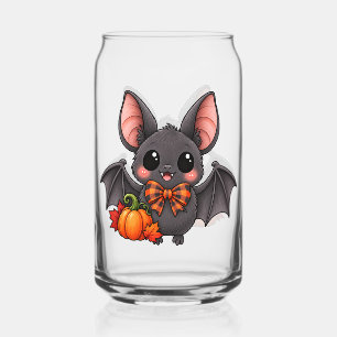 Verre de canette Halloween Chauve-Souris Mignonne