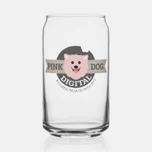 Verre de canette numérique Chien Rose