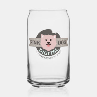Verre de canette numérique Chien Rose