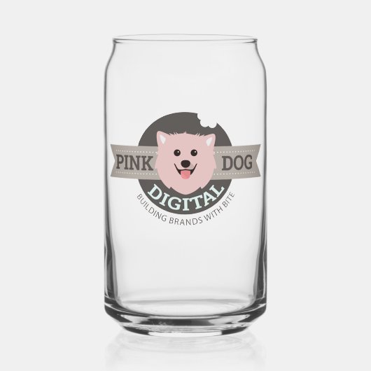 Verre de canette numérique Chien Rose (Recto)